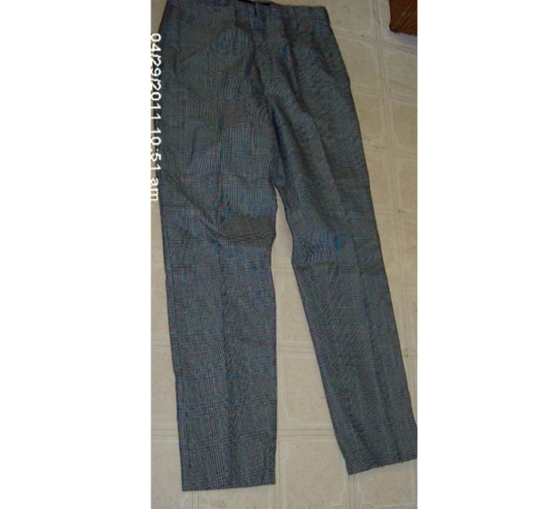 Green Plaid Dress Pants-MN PT 3150-Waist 32"