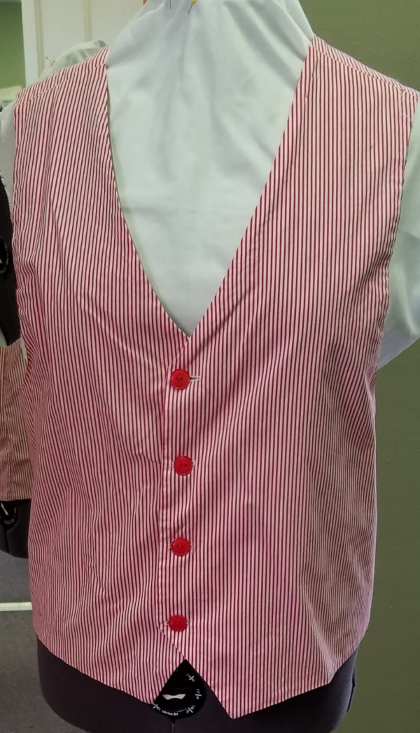 Red and white Vest-Mn Vst 7052-MM'18-Chest 36