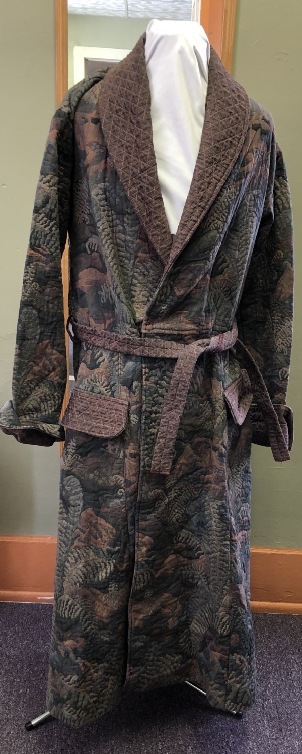 Brown and tan and blue Bathrobe-BH RB 6525-Chest 46