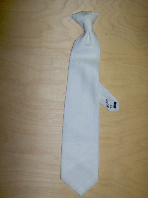 White Clip-on Tie-CL TI 8000- Medium wide