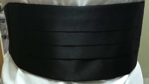 Black Cummerbund-CMBN 1001-Waist (max) 42