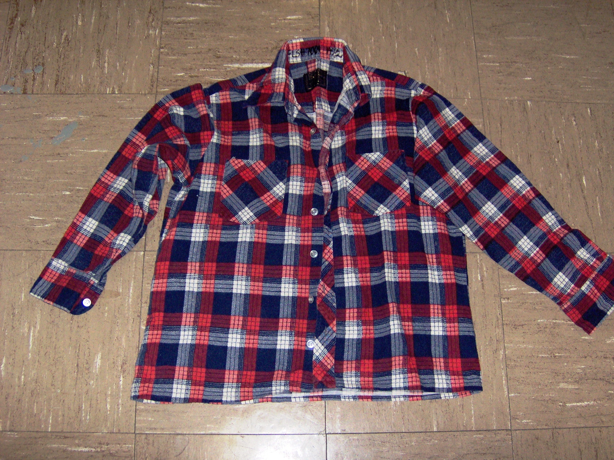 Red and blue and white Flannel Shirt-MN FL SHT 7200-Neck-15 – Costume  Cottage