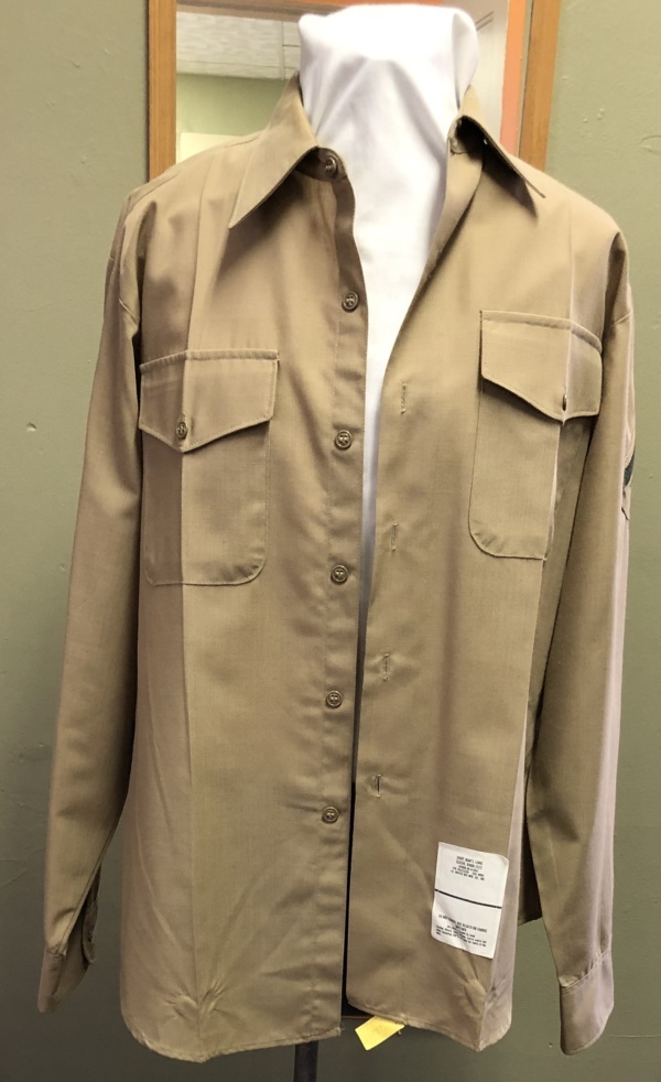 Tan Military Shirt-Mn Ml Sht 6412-Neck 16.5