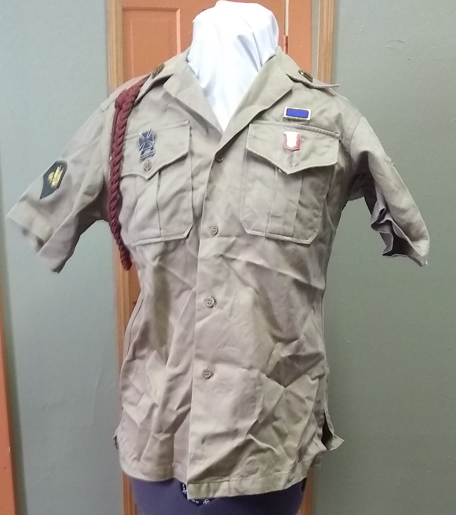 military shirt with badges