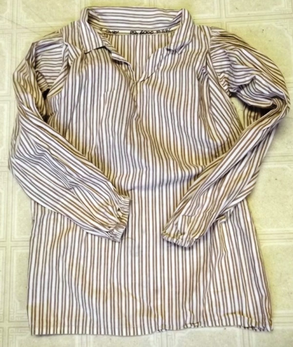 Brown and White Period Shirt-Mn Pd Sh 6640-Neck-17