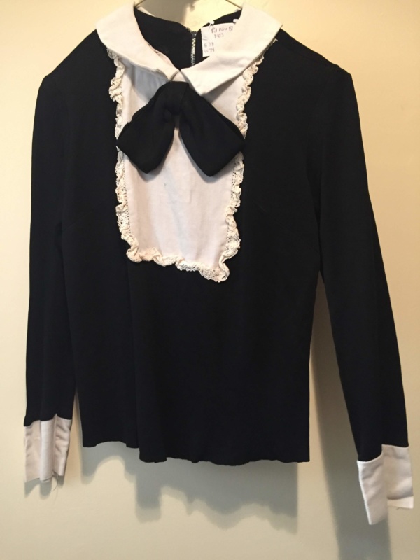 Black white Period Blouse-Pd Bl 1403-Bust 38