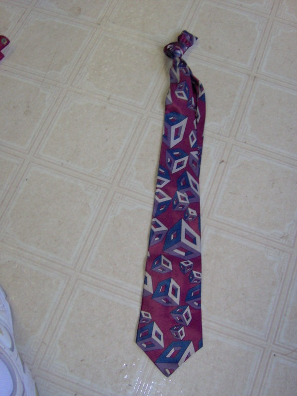 burgandy,blue, purple, cream Necktie-TI 7001- Solid with various size cubes