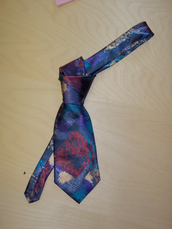 Blue, red, and purple Necktie-TI 9013- Multicoloured splatters