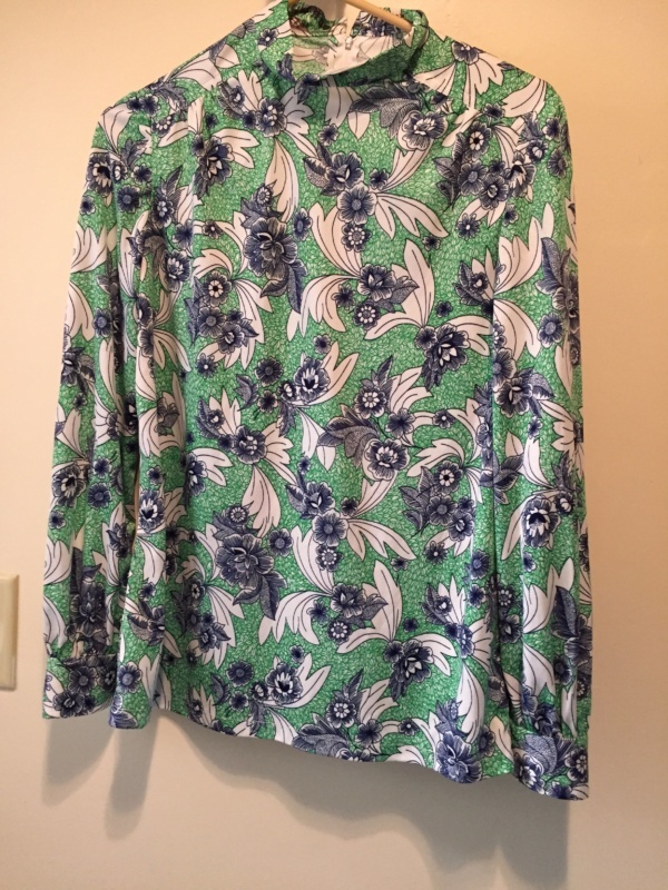 Green blue white Modern Blouse-Mod Bl 3625-Chest 42