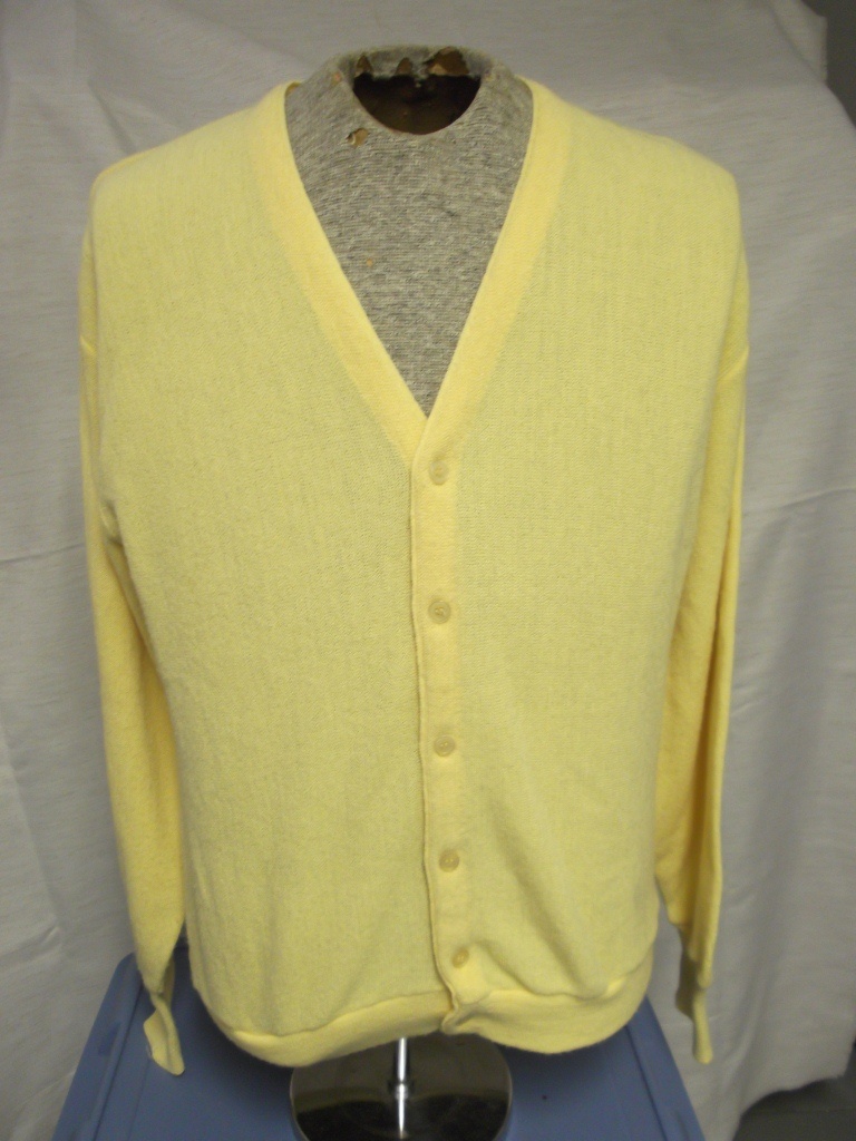 Mens yellow store cardigan sweater