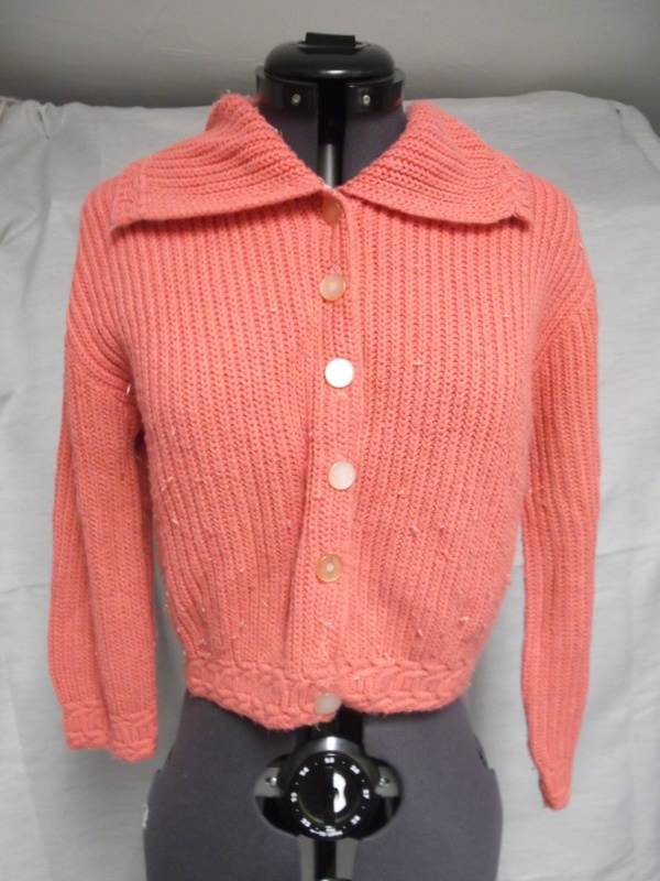 Pink Cardigan Sweater-Swtr Crd 7201-Chest 40