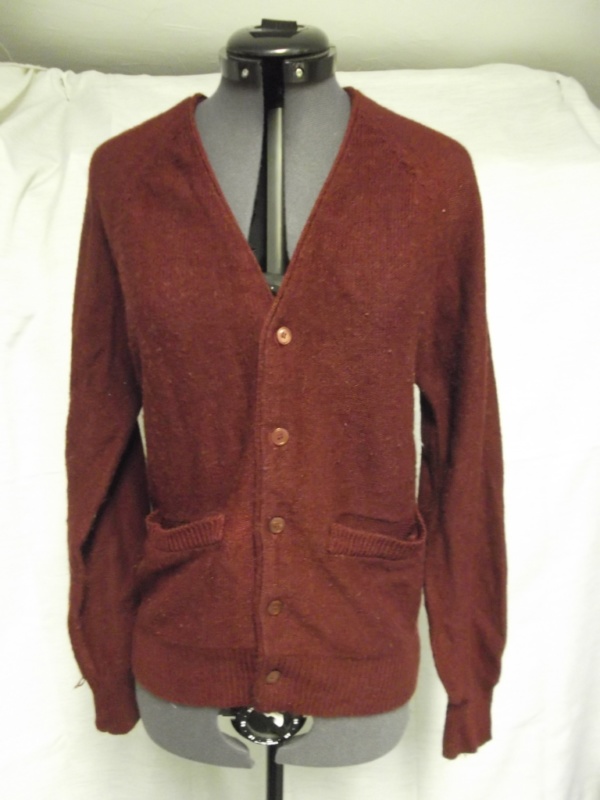 Dark maroon Cardigan Sweater-Swtr Crd  7203-Chest 40