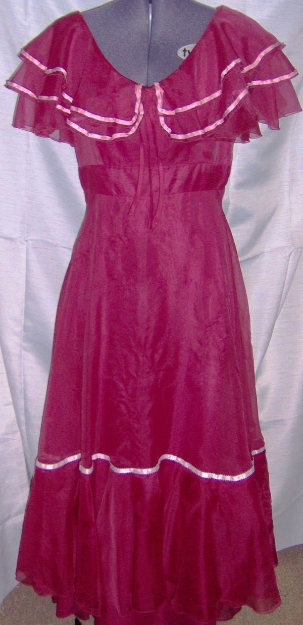 Burgundy Pink Period Dress-Wm Pd Dr 7304-Bust 36