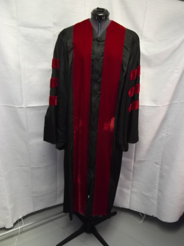 Black and Red Graduation Gown-GGWN 1008-Chest 60