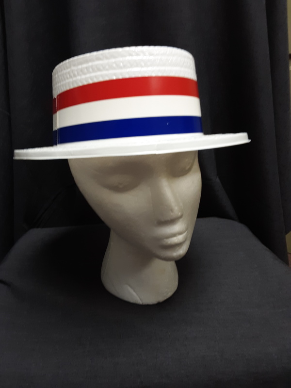 White, red, and blue Boater Hats-BTR HT 8001-Size 22