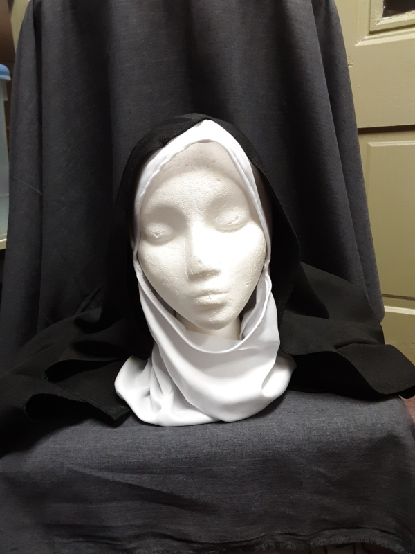 Black and white Nun Hats-NUN HT 1001-Size One Size Fits All