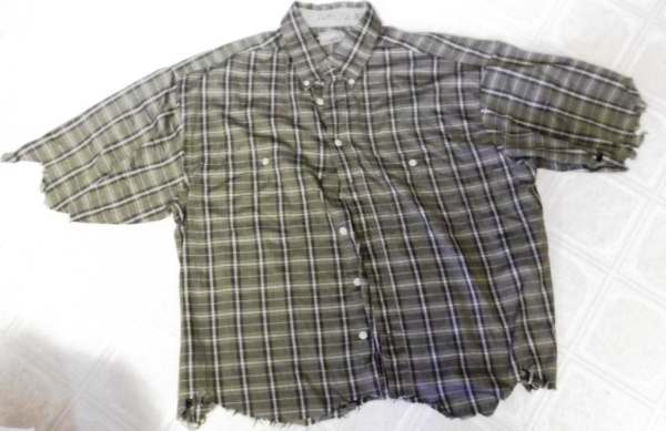 Brown, White, and Blue Children's Shirt-Ch Sh 6876-Ppan-Neck 17