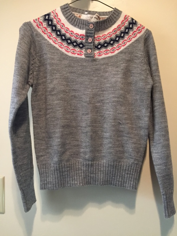 Grey, red, white, and blue Children's Sweater-Ch Sw 2401-Chest 32