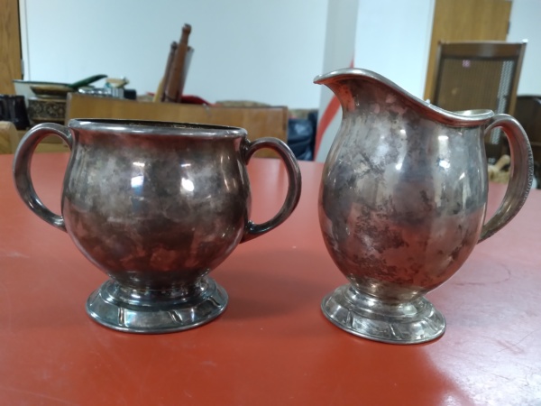 Silver Creamer and Sugar Bowl Set