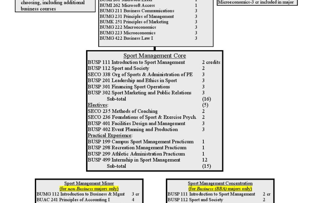 Sport Management Class Requirements