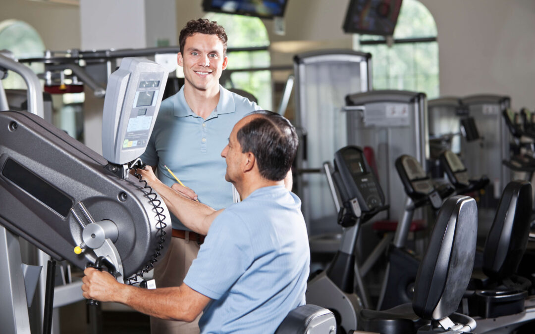 Physical therapist helping Hispanic patient